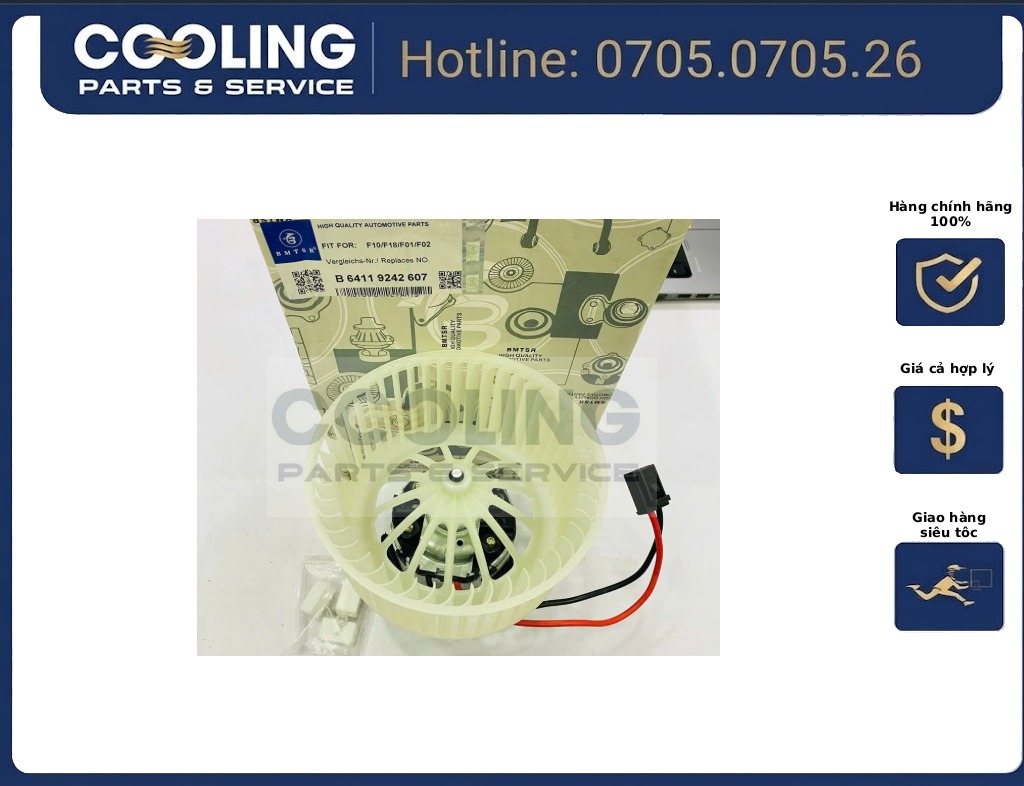 Quạt dàn lạnh hay quạt gió điều hòa trong taplo f01, F02 740i, 750i, F06 640i, 650i, f07, f10, F13 F12 535I 520i, 528i, 550i, 640i, 650I 64119242607