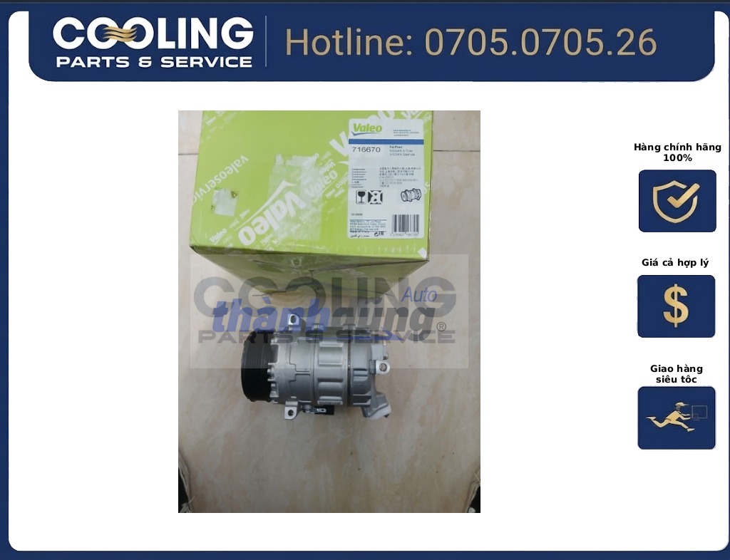 Máy nén khí điều hòa, xe renault duster, megane iii, fluence, latitude, scenic, dacia logan / sandero 926008367R