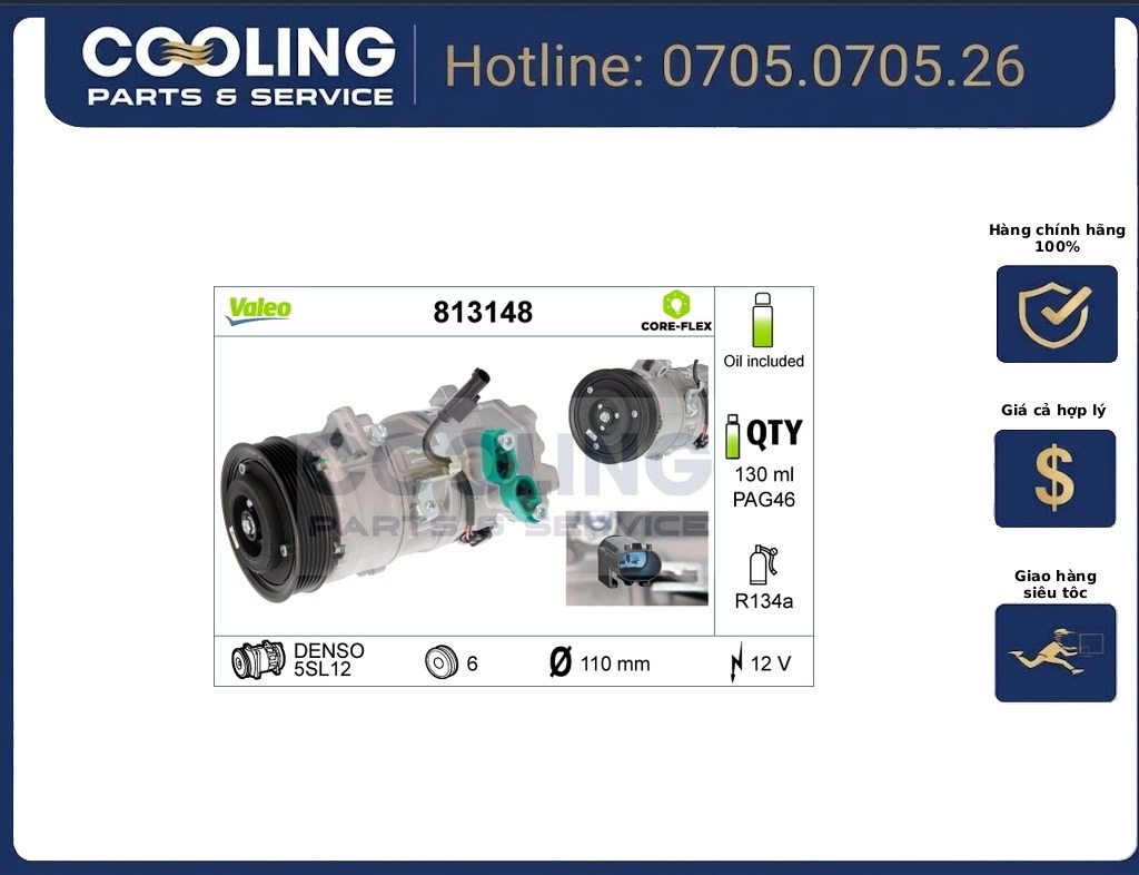 Lốc điều hòa Valeo 64529182794