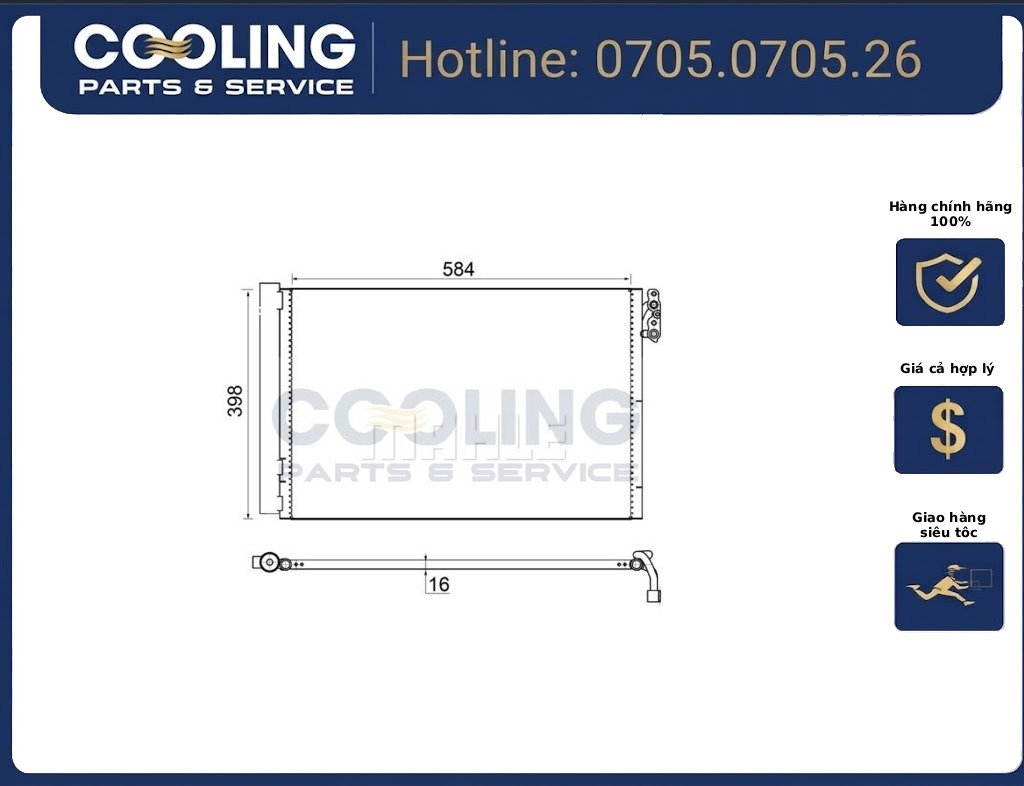 Dàn nóng 3 series E90 AC413001S 2006-2012 64539229022