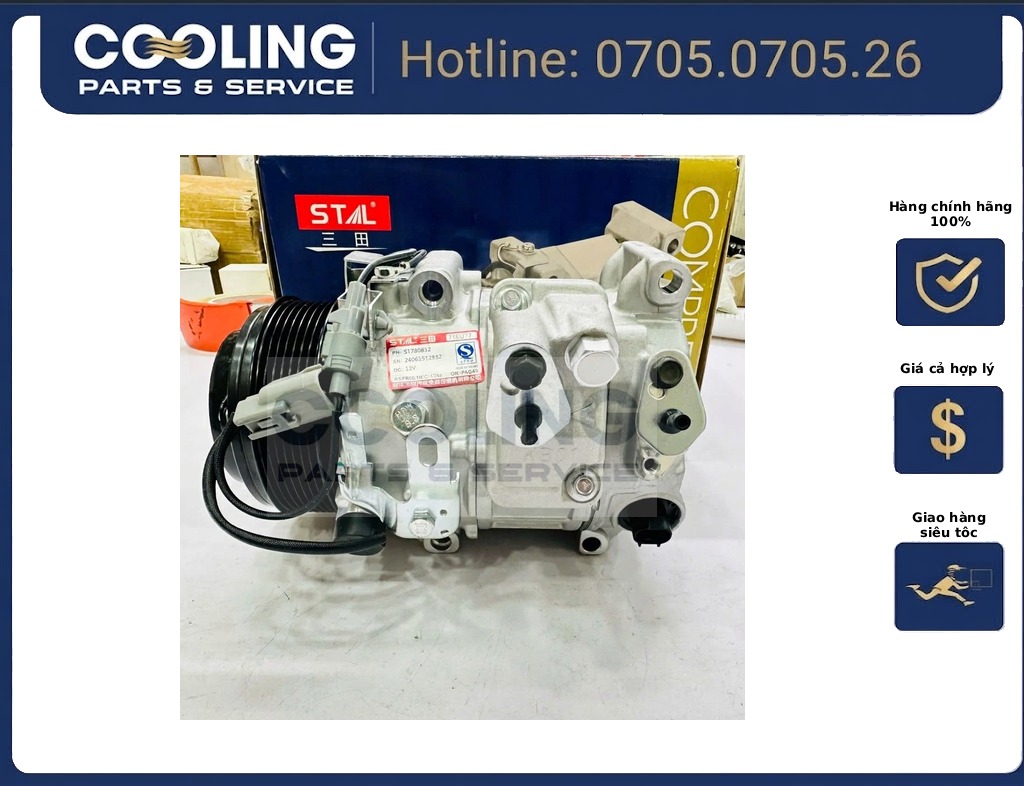 Lốc điều hòa / máy nén điều hòa (a / c compressor) thương hiệu nhật bản A6 (2005-2012) và A7 quattro 4G0260805A