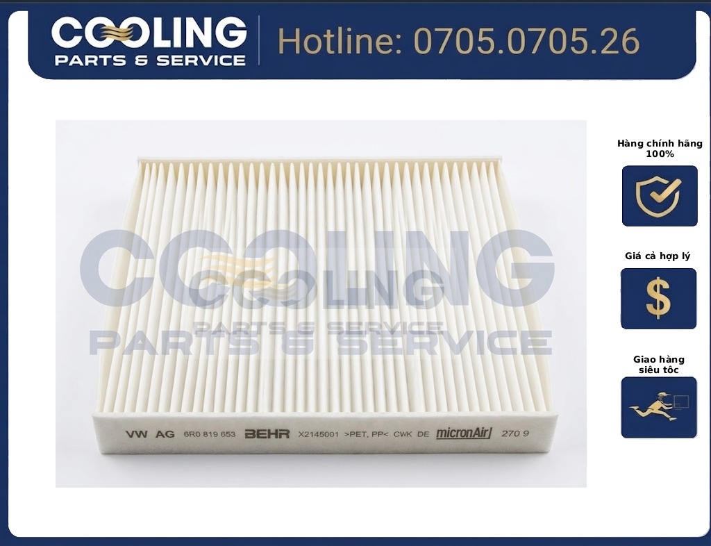 Lọc gió điều hòa (cabin filter) than hoạt tính evoque (l538), discovery sport (l550), e-pace (x540) VPLGS0478