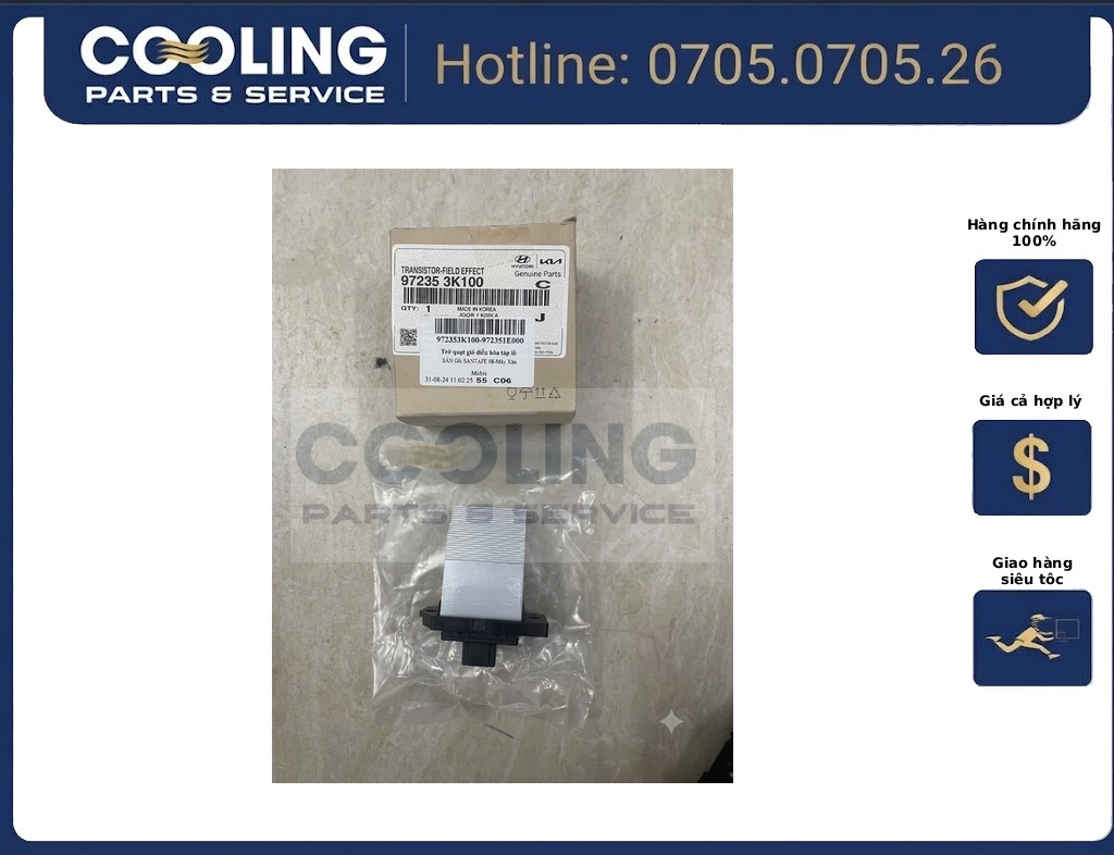 Điện trở quạt dàn lạnh Morning 972351E000