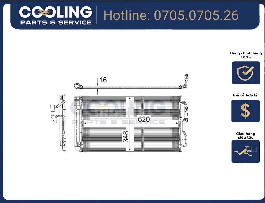 Dàn nóng 3 series F30 AC652000S 2012-2018 64506804722