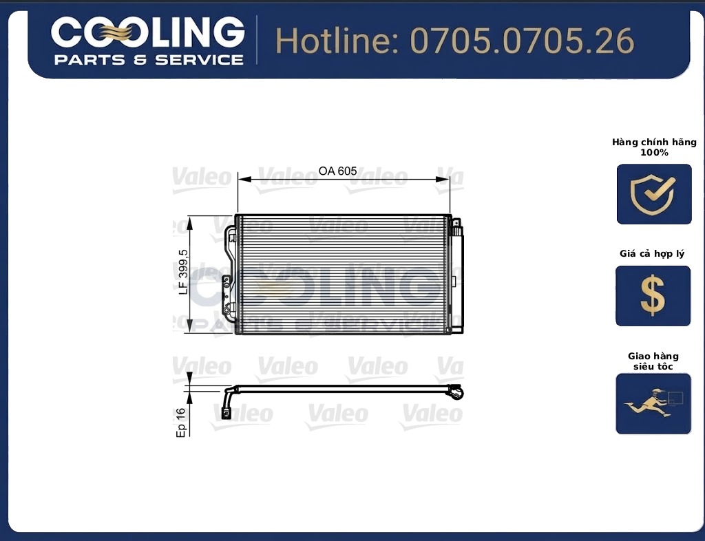 Dàn nóng 3 series F30 AC652000S 2012-2018 64506804722
