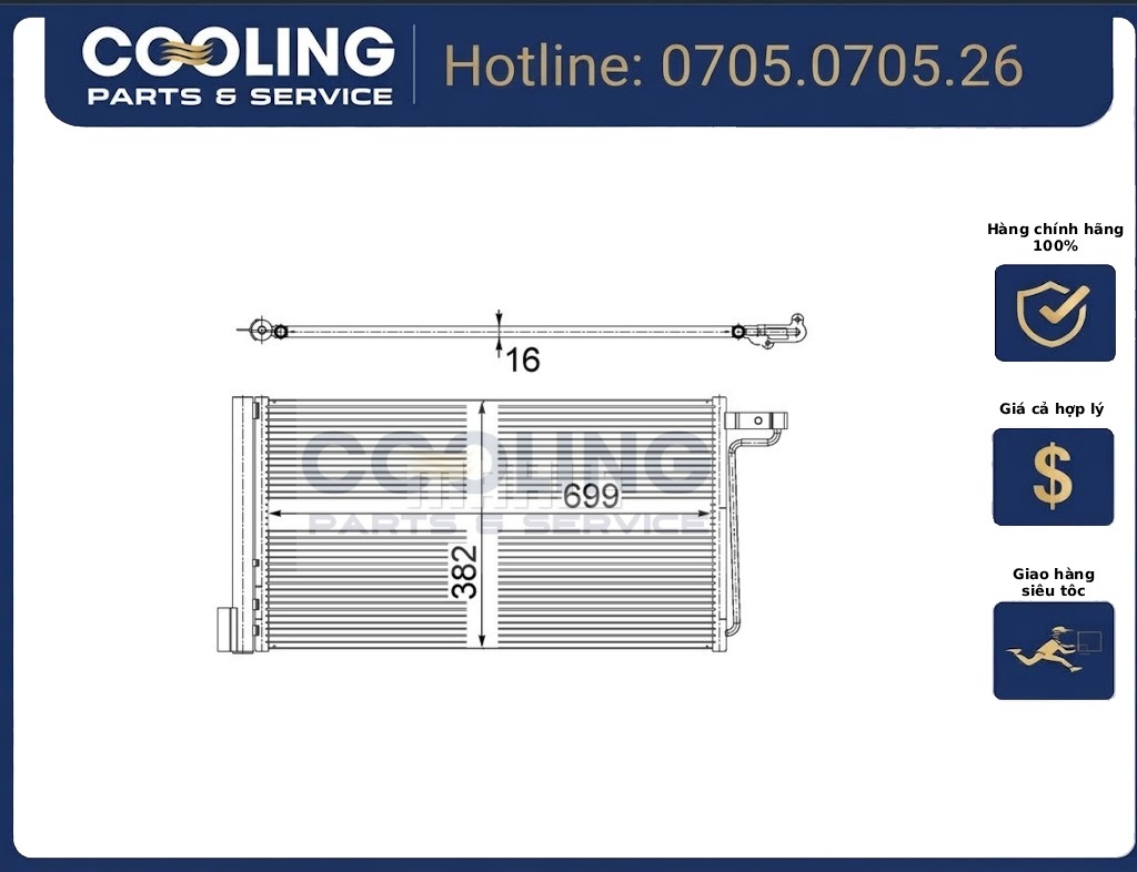 Dàn nóng Focus AC29000S 2011-2018 AV6119710AA