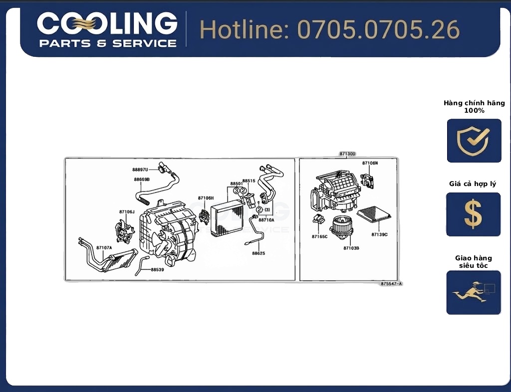 Dàn lạnh Camry HVAC07020