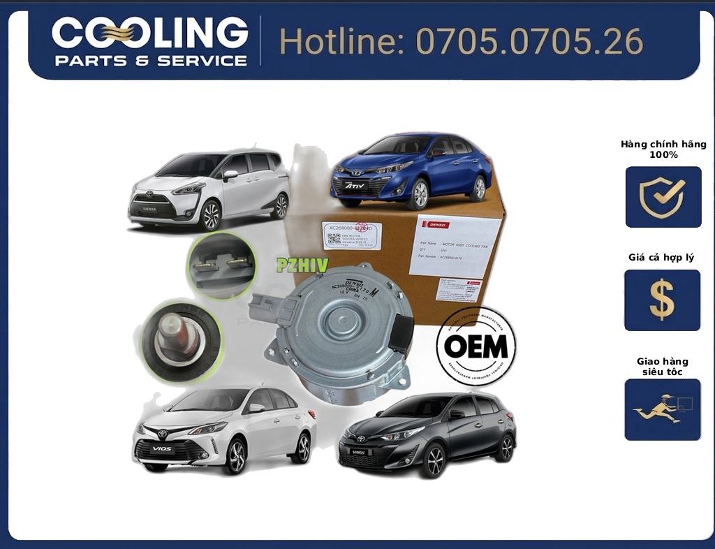 Mô tơ quạt dàn nóng Vios HVACH3075B